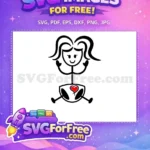 Free Happy Pregnant Free Red Heart Belly Family Quotes Free SVG - Instant Download