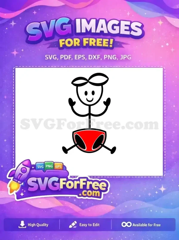 Free Smiling baby Free Red diaper Family Stick Free SVG