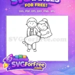 Free Groom Carries Bride Free Wedding Stick Family Free SVG - Instant Download