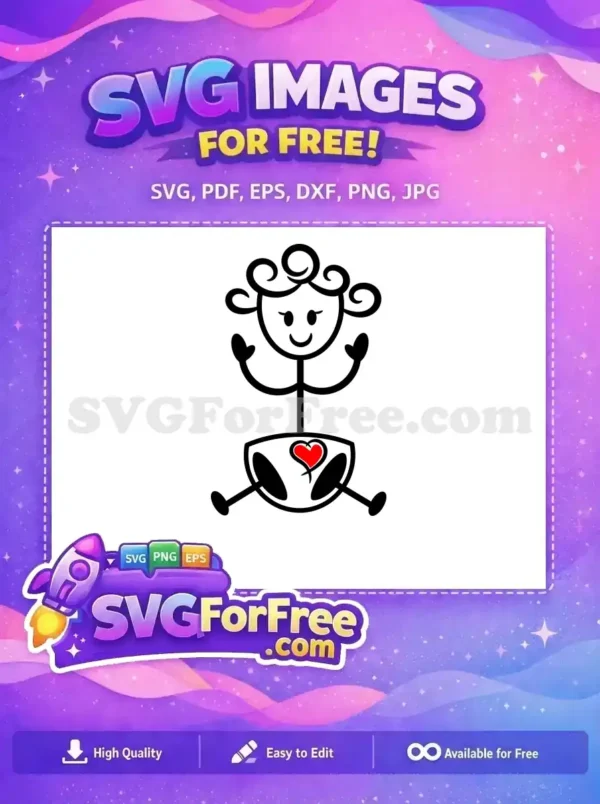 Free Happy Baby Free Red Heart Stick Figure Free SVG