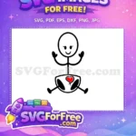 Free Happy Baby Girl Free Diaper Red Heart Family Stick Free SVG - Instant Download