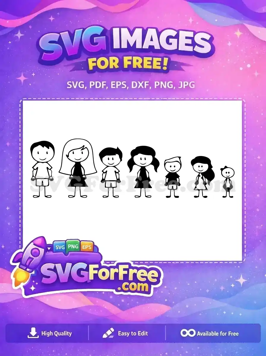 Free Happy Smiling Family Free Stick Figure Outline Family Stick Free SVG