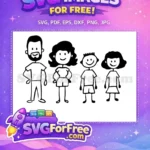 Free Happy Family Free Stick Figures Characters Free SVG - Instant Download