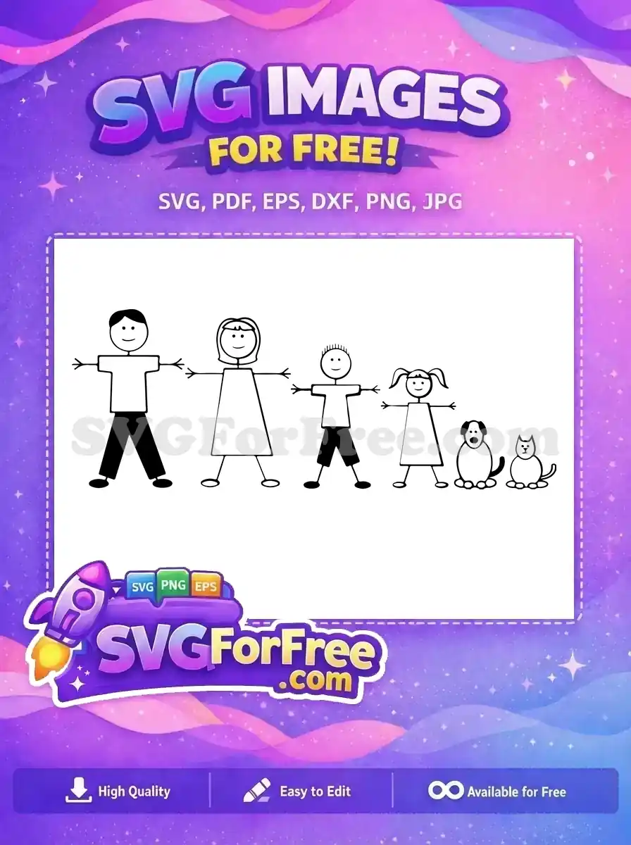 Free Smiling Stick Figures Free Pets Family Stick Free SVG