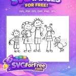 Free Happy Free Baby Family Stick SVG Free SVG - Instant Download