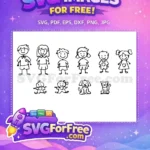 Free Smiling Figures Free Animals Pets Family Stick Free SVG - Instant Download