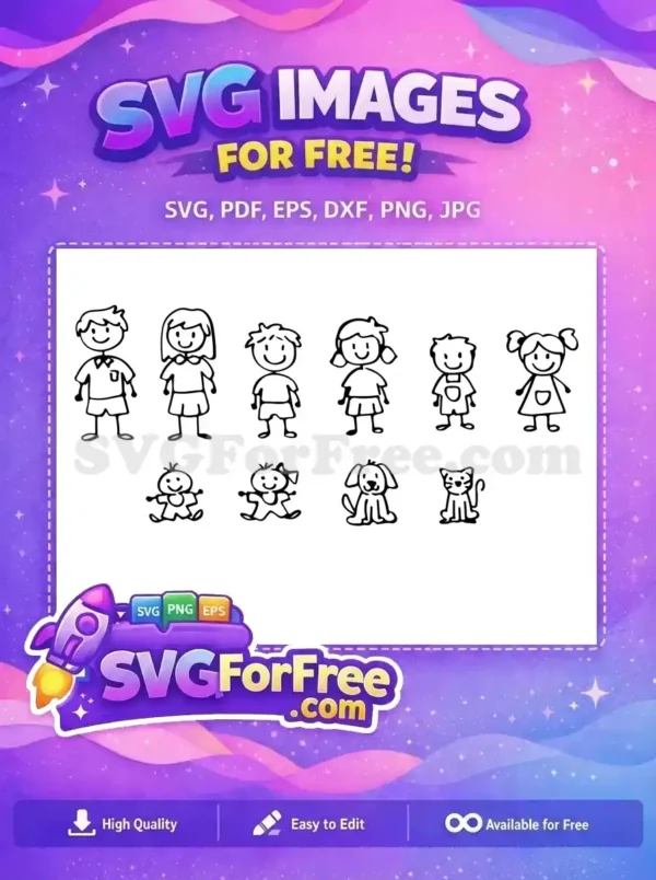 Free Smiling Figures Free Animals Pets Family Stick Free SVG