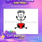 Free Happy Stick Figure Free Red Diaper Baby Free SVG - Instant Download