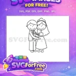 Free Smiling Couple Free Wedding Dress Family Free SVG - Instant Download