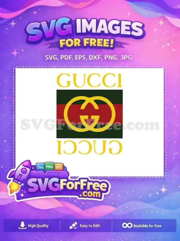 Free Golden Interlocking Gs Free Green Red Gucci Brand Free SVG