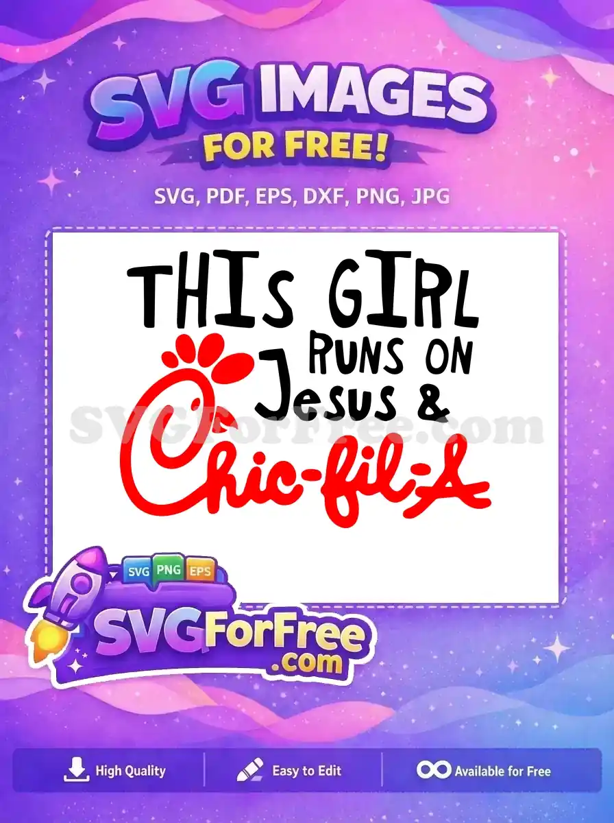 Free Black Lettering Jesus Free Red Chic-fil-A Famous Brands Free SVG