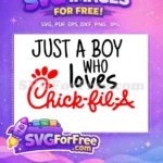 Free Red Chick-fil-A Free Just a Boy Design Free SVG - Instant Download