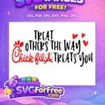 Free Red Chick-fil-A Free Hearts Treat Others Famous Brands Free SVG - Instant Download