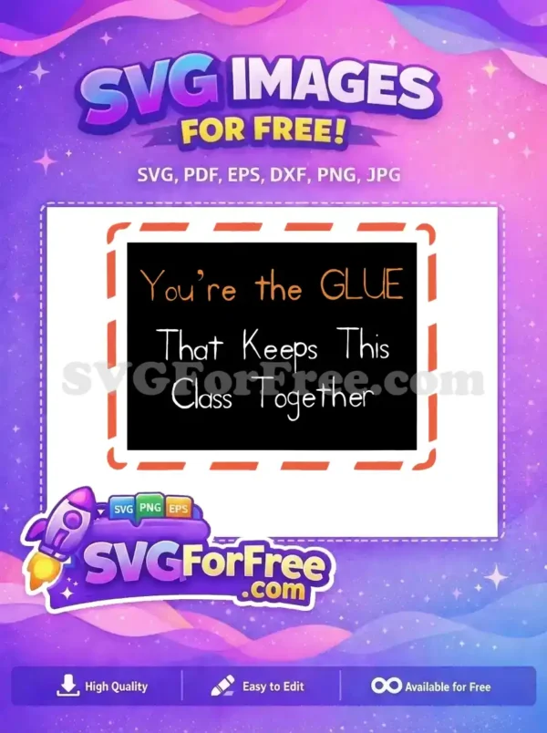 Free Orange Glue Text Free White Class Together Minions Teacher Free SVG