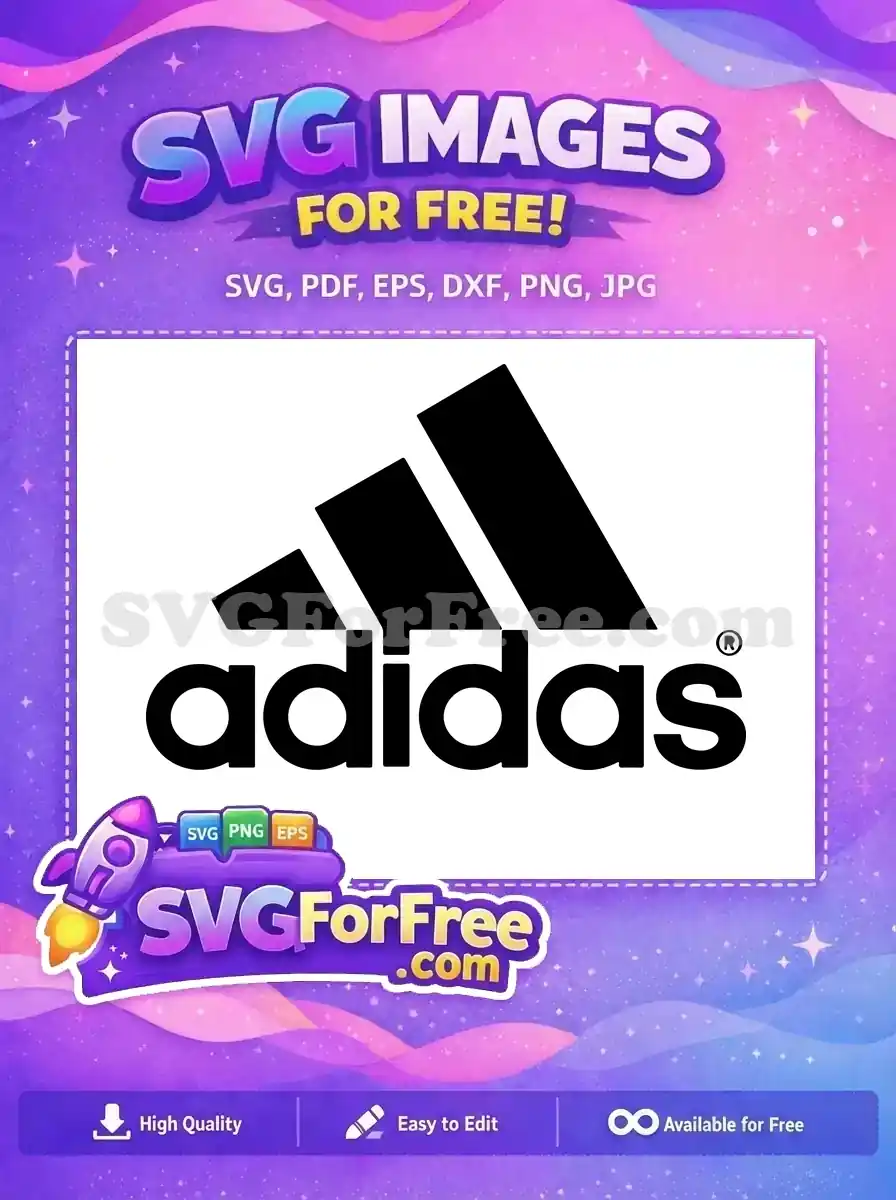 Free Black Adidas Logo Free Iconic Sports Brand Famous Brands Free SVG