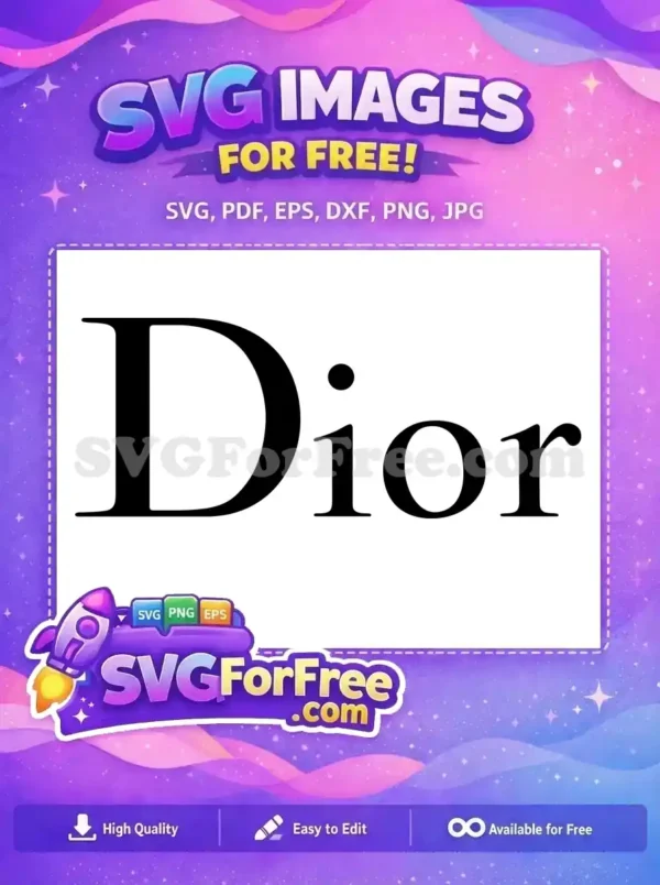 Free Elegant Black Text Free Iconic Fashion Logo Dior Brand Free SVG