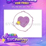 Free Smiling Purple Heart Free Happy Yellow Star Care Bears Free SVG - Instant Download