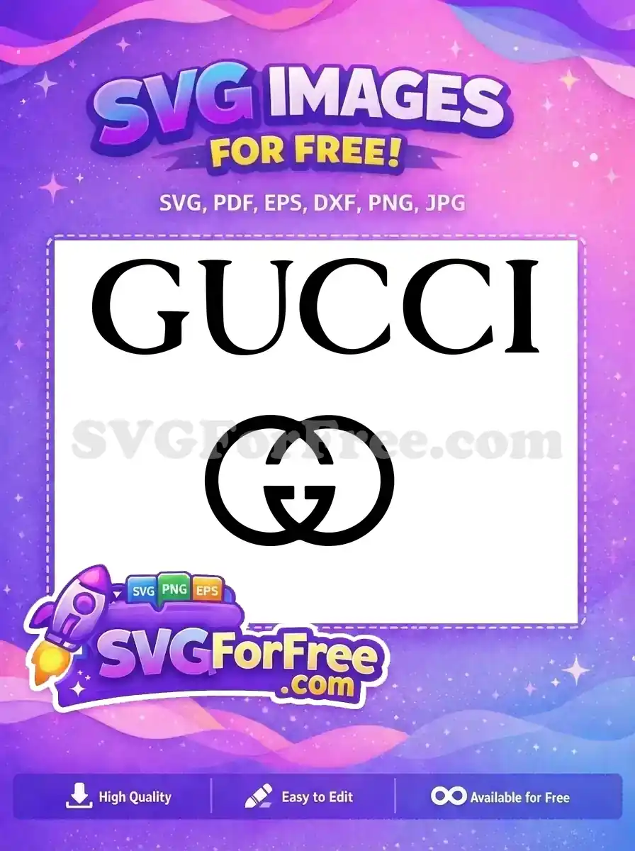Free classic Gucci text Free interlocking GG logo Gucci Fashion Free SVG