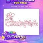 Free Red Chicken Head Logo Free Script Lettering Chick-fil-A Brand Free SVG - Instant Download