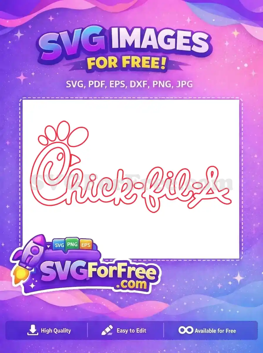 Free Red Chicken Head Logo Free Script Lettering Chick-fil-A Brand Free SVG
