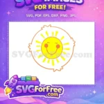 Free Smiling Yellow Sun Free Bright Orange Outline Funshine Bear Free SVG - Instant Download