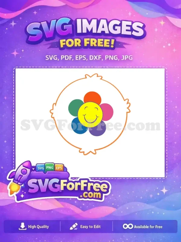 Free Happy Yellow Smiley Free Colorful Flower Care Bears Free SVG