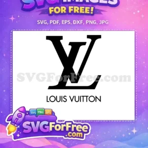 Free Black LV Monogram Free Louis Vuitton Logo Famous Brands Free SVG