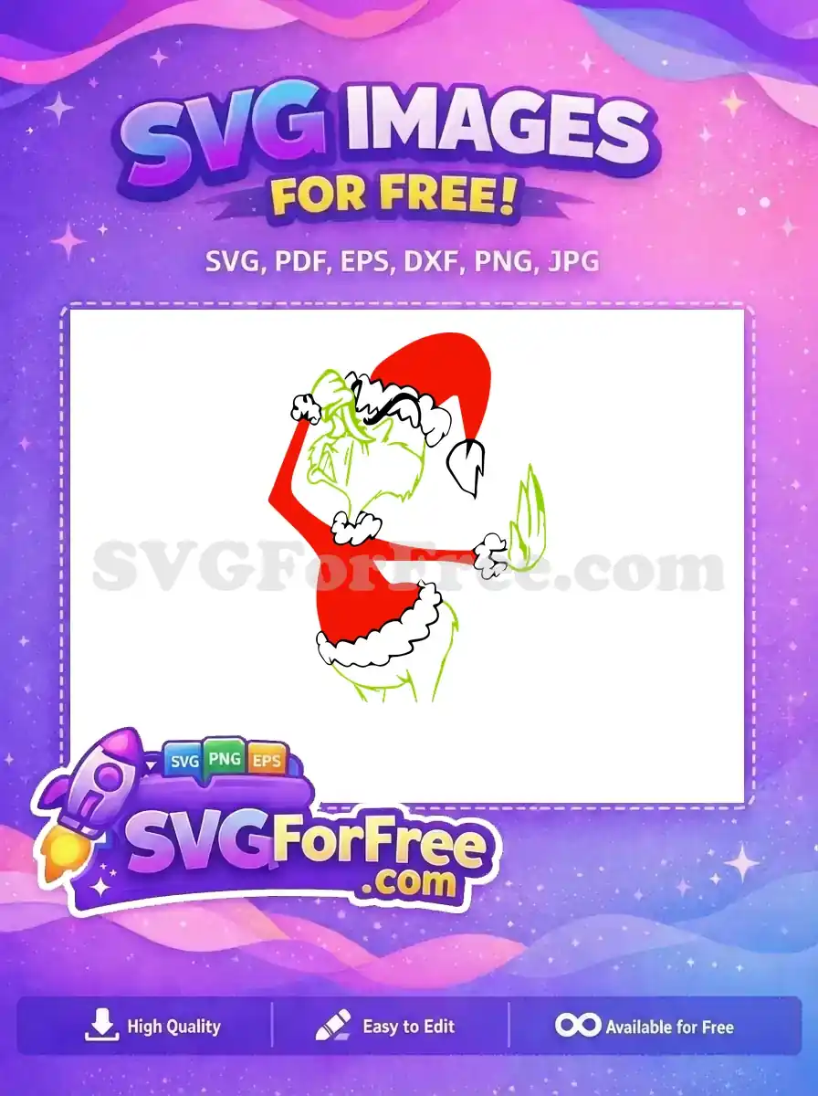Free Grumpy Green Grinch Free Red Santa Suit Grinch Christmas Free SVG