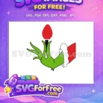Free Green Grinch Hand Free Red Christmas Bulb Grinch Free SVG - Instant Download