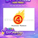 Free Fiery Flame Free Red Number Fantastic Four Free SVG - Instant Download