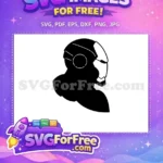 Free armored black Free white lines Iron Man helmet Free SVG - Instant Download