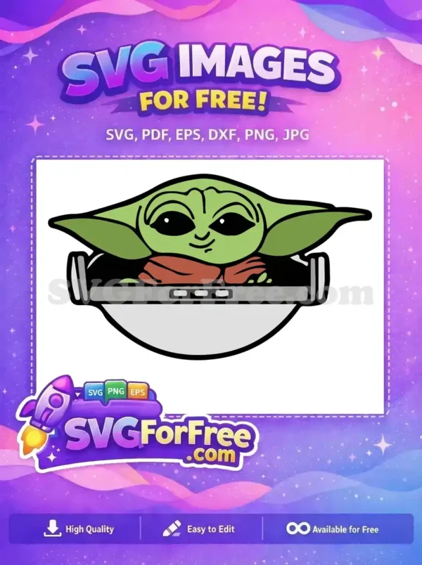 Free Green Baby Yoda Free Floating Pod Star Wars Free SVG