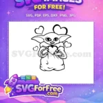 Free Baby Yoda Happy Free Heart Outline Mandalorian Star Wars Free SVG - Instant Download