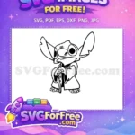 Free Grumpy Stitch Free Staff Holding Lilo and Stitch Free SVG - Instant Download