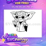 Free Smiling Yoda Free Pointing Hand Star Wars Free SVG - Instant Download