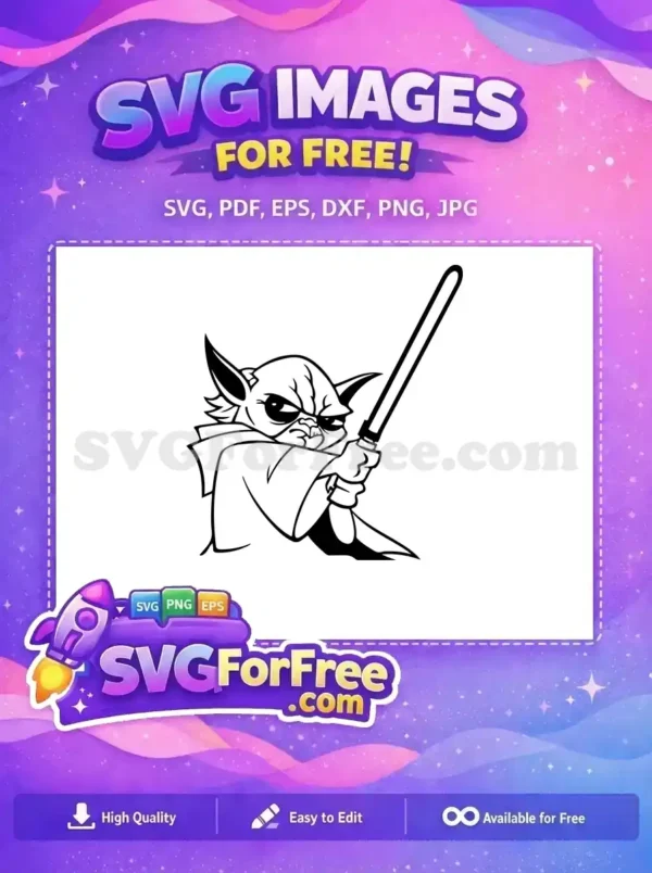 Free Angry Yoda Free Lightsaber Stance Star Wars Free SVG