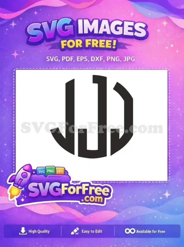 Free Initials Monogram Free JJ Initial JJBA Free SVG
