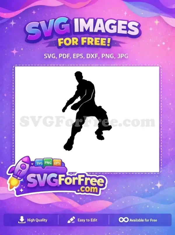 Free dynamic dance pose Free black silhouette Fortnite game Free SVG