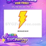 Free Yellow Lightning Bolt Free Red Outline Shazam Movie Free SVG - Instant Download