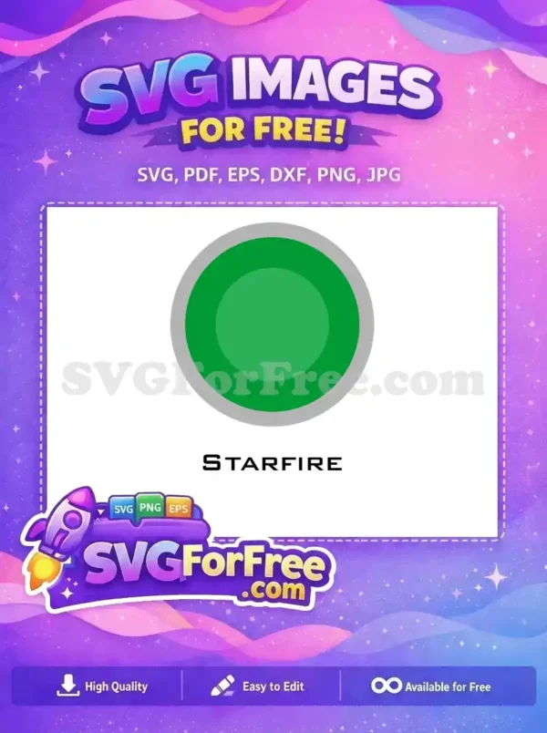 Free Green Circular Button Free Grey Border Starfire Teen Titans Free SVG