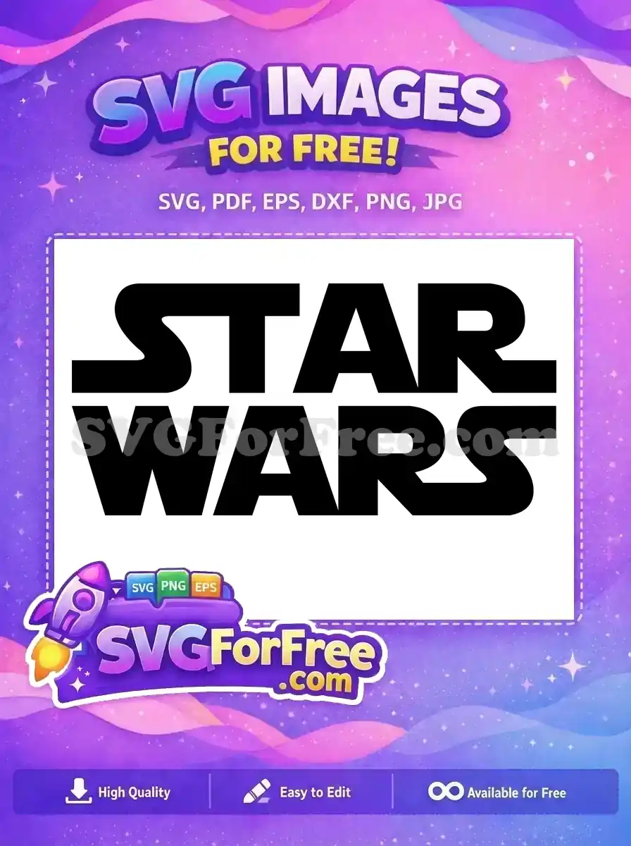 Free Black Bold Letters Free Iconic Movie Title Star Wars Free SVG