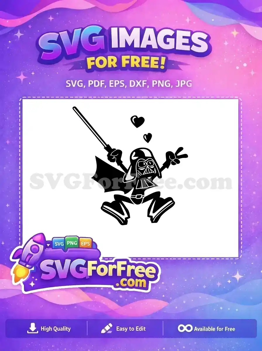 Free Cheerful Darth Vader Free Peace Sign Hearts Star Wars Free SVG