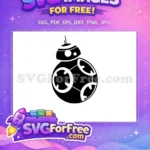 Free Black White Droid Free Geometric Star Wars Free SVG - Instant Download