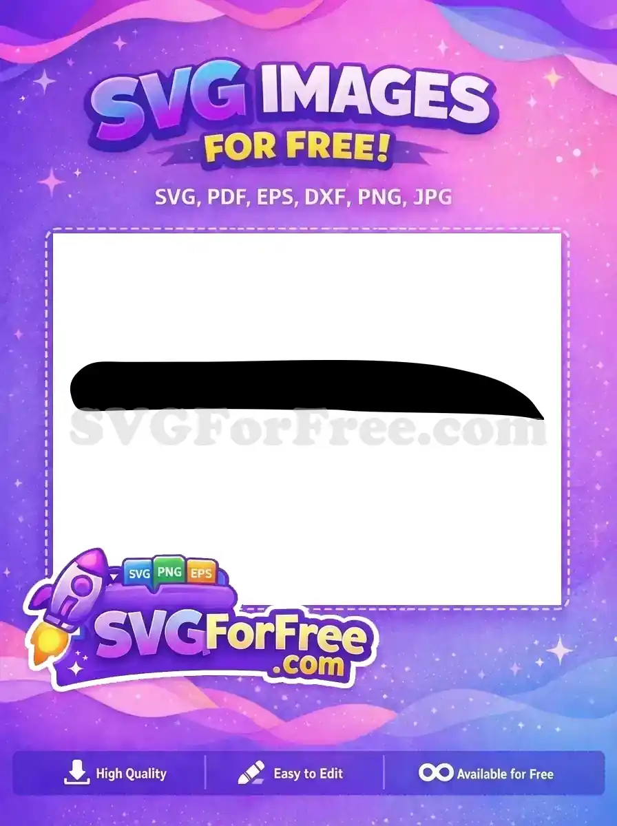 Free Mysterious Black Silhouette Free Curved Sword Blade Gaming Icon Free SVG - Instant Download