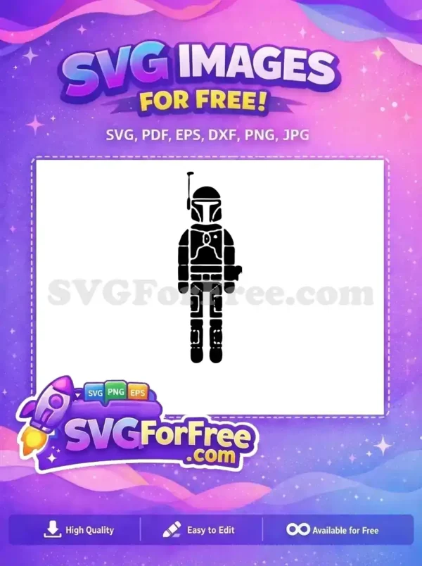 Free Armored Free Helmeted Star Wars Boba Fett Free SVG