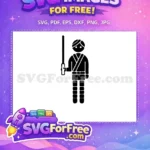 Free Black Silhouette Jedi Free Lightsaber Wielding Star Wars Free SVG - Instant Download