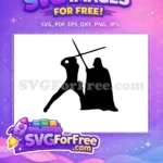 Free Black Silhouette Lightsaber Free Jedi Sith Duel Star Wars Free SVG - Instant Download