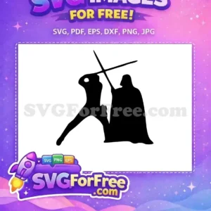 Free Black Silhouette Lightsaber Free Jedi Sith Duel Star Wars Free SVG