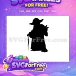 Free Wise Master Free Cane Silhouette Star Wars Yoda Free SVG - Instant Download
