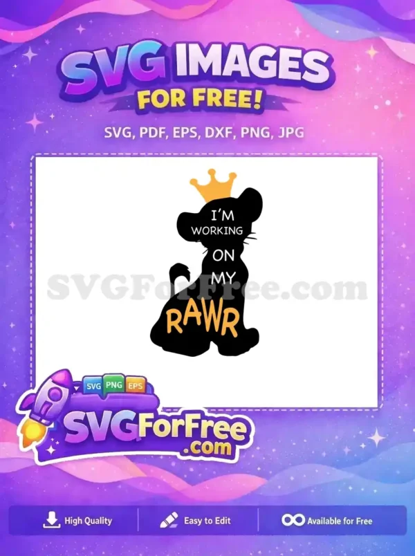 Free Orange Crown Free White Text Lion King Free SVG